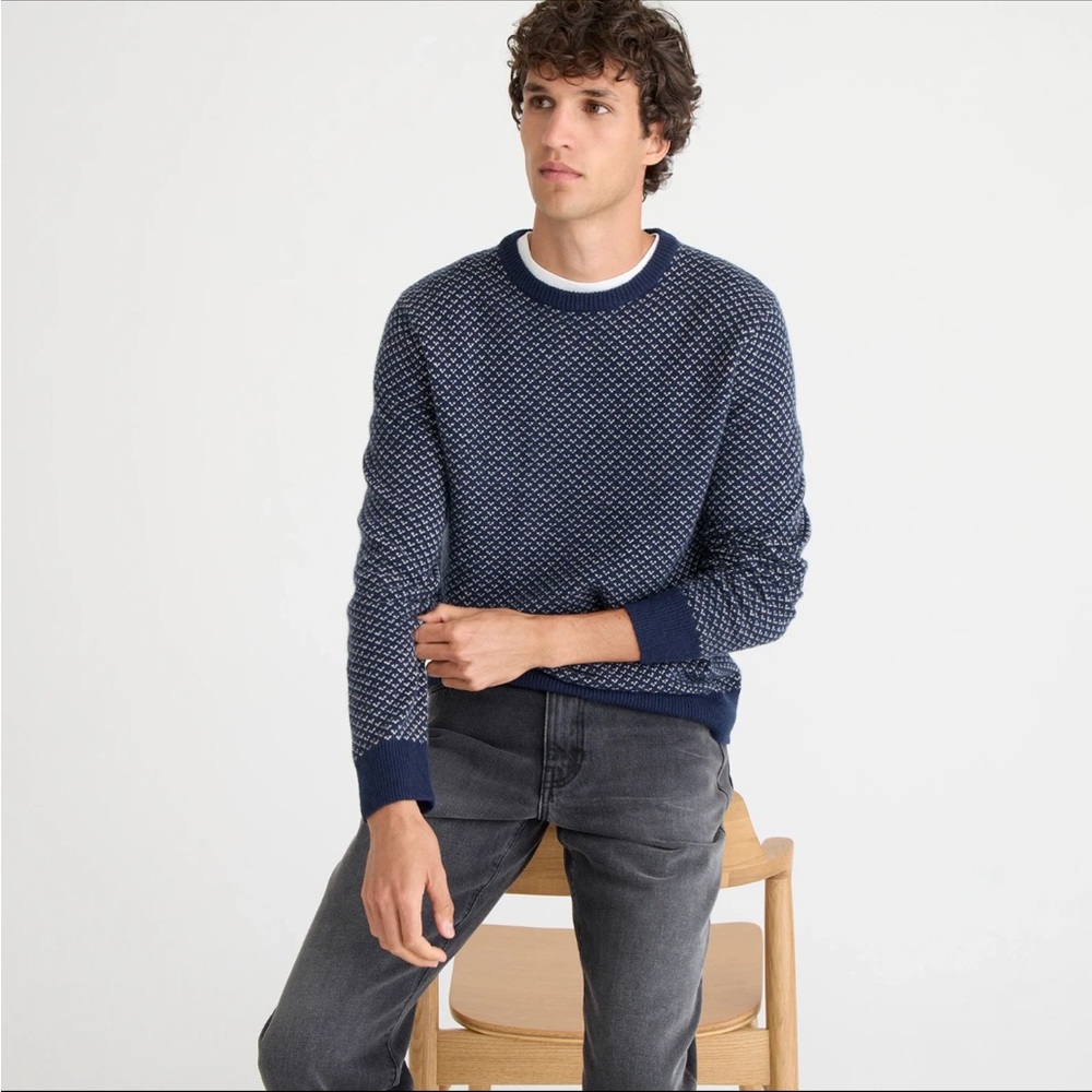 J Crew Rugged Merino birdseye knit sweater (slimmer fit M) - Picture 3 of 6